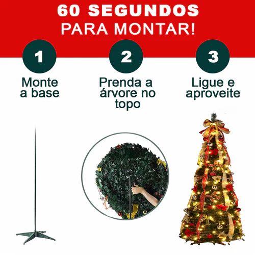 Árvore de Natal + BRINDE CHOCOTTONE BAUDUCCO (SOMENTE HOJE)