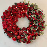 Guirlanda Natalina Tradicional Flores 65CM